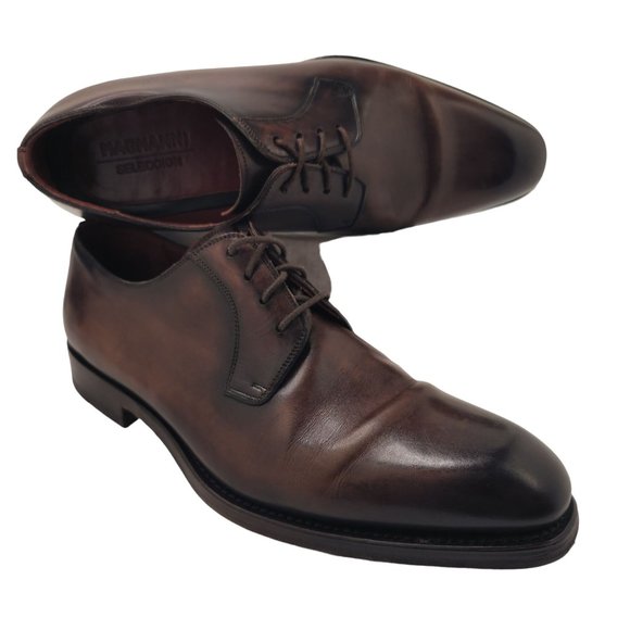 Magnanni Seleccion Patina Brown Leather Dress Shoes Men's size 8M Derby Oxfords - Picture 6 of 13